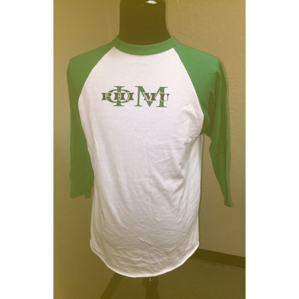 Vintage PHI MU Fraternity/Sorority Spring Formal 2003 Green & White Long Sleeve